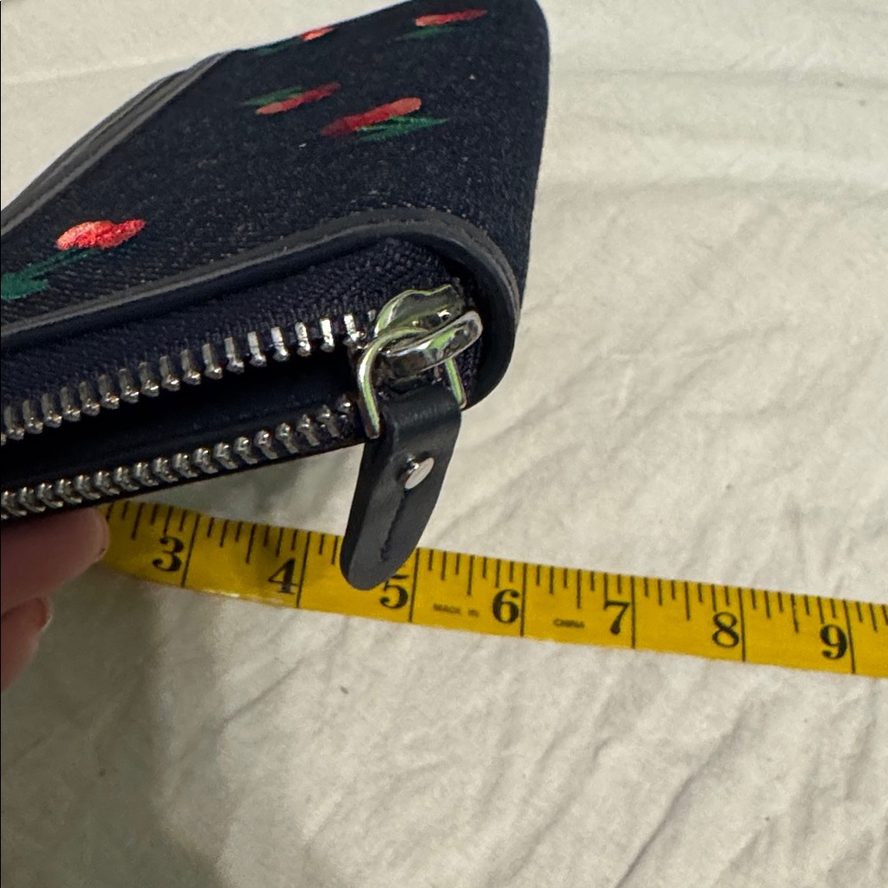 kate spade Navy Denim Cherry Zip-Around Wallet - Picture 4 of 5